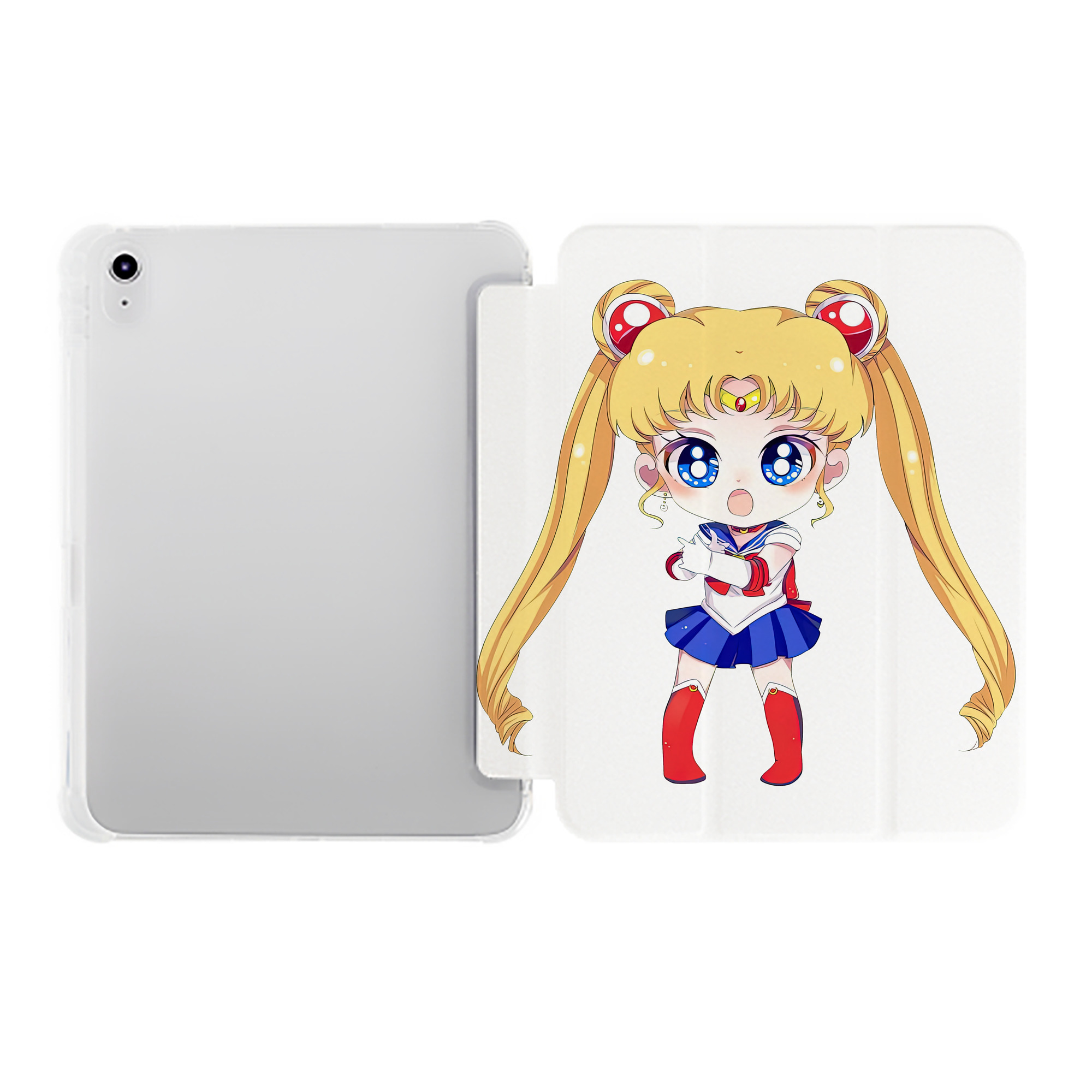 （画像用） 美少女戦士セーラームーン 月野 うさぎ つきの うさぎ Sailor Moon Tsukino Usagi IPad ケース ペン収納付き 三つ折りスタンド PUレザー×シリコン 対応機種9.5/10.5/10.9インチ